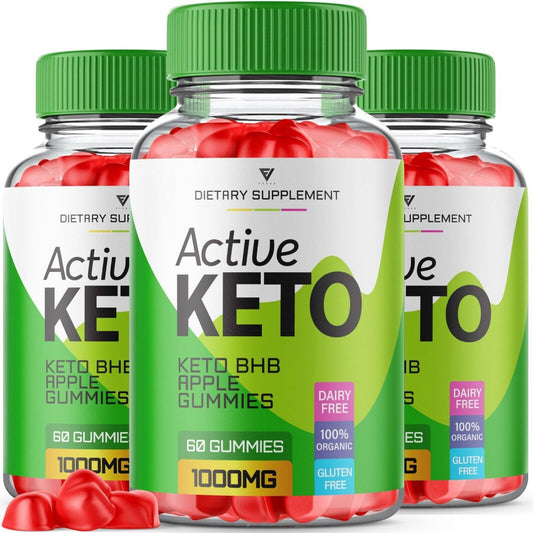 3x Active Keto BHB ACV Gummies 1000MG Apple Cider Vinegar (180 Gummies)