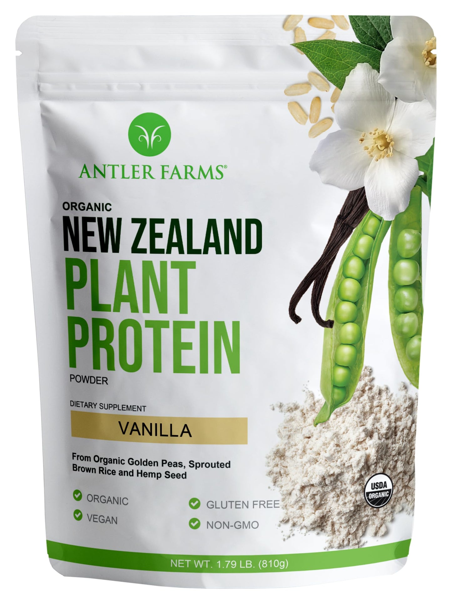 Antler Farms - 100% Pure New Zealand Plant Protein, Vanilla Flavor, 1.79 lbs – Pure 