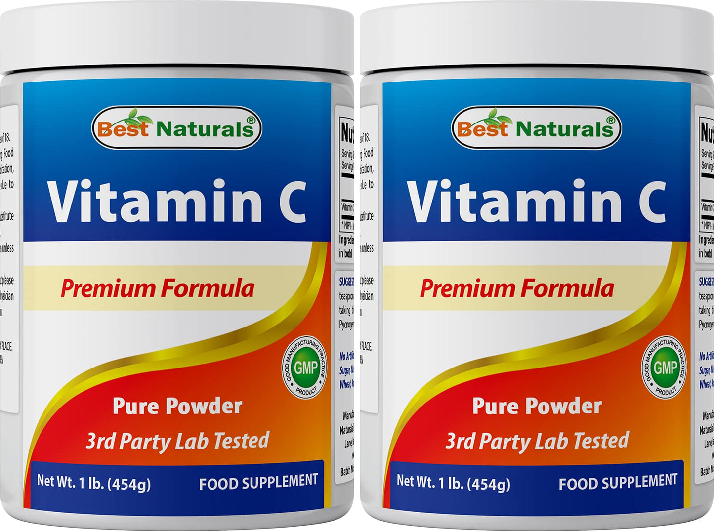 Best Naturals 100% Pure Vitamin C Powder Non-GMO 1 lb (454 Grams) 