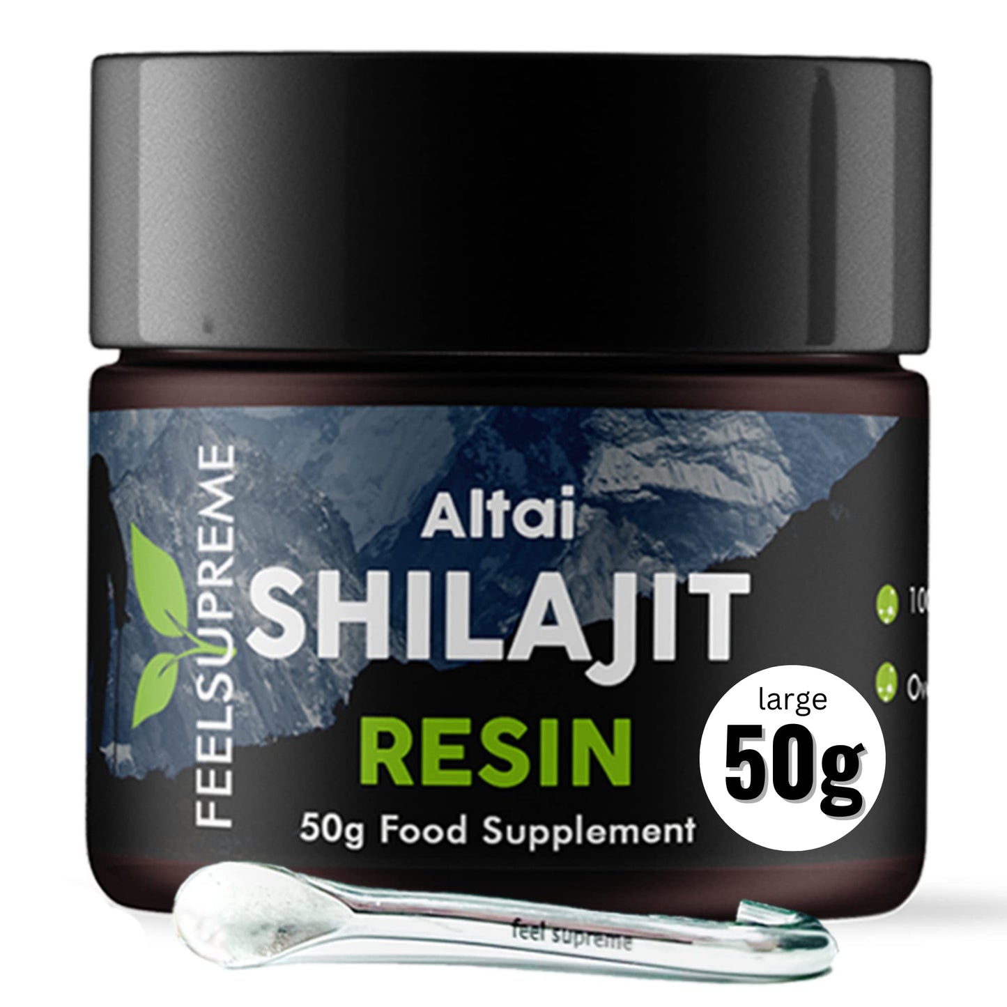 Natural Black Altai Shilajit Resin Large (50g) Pot | 100% Pure Additive Free | 80 Trace 