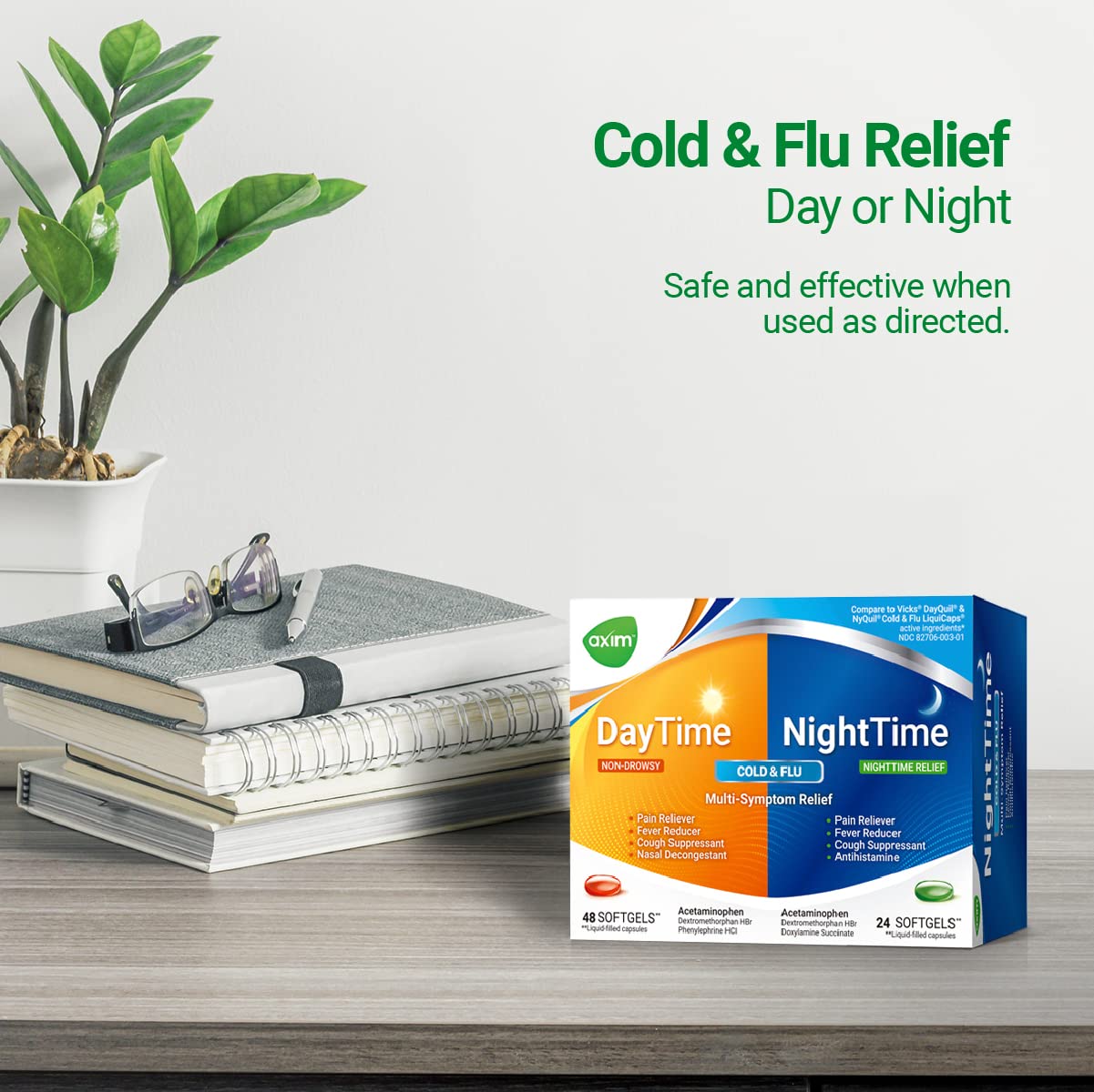 AXIM Day & Night 325-15-5-6.25 mg x 72 softgels