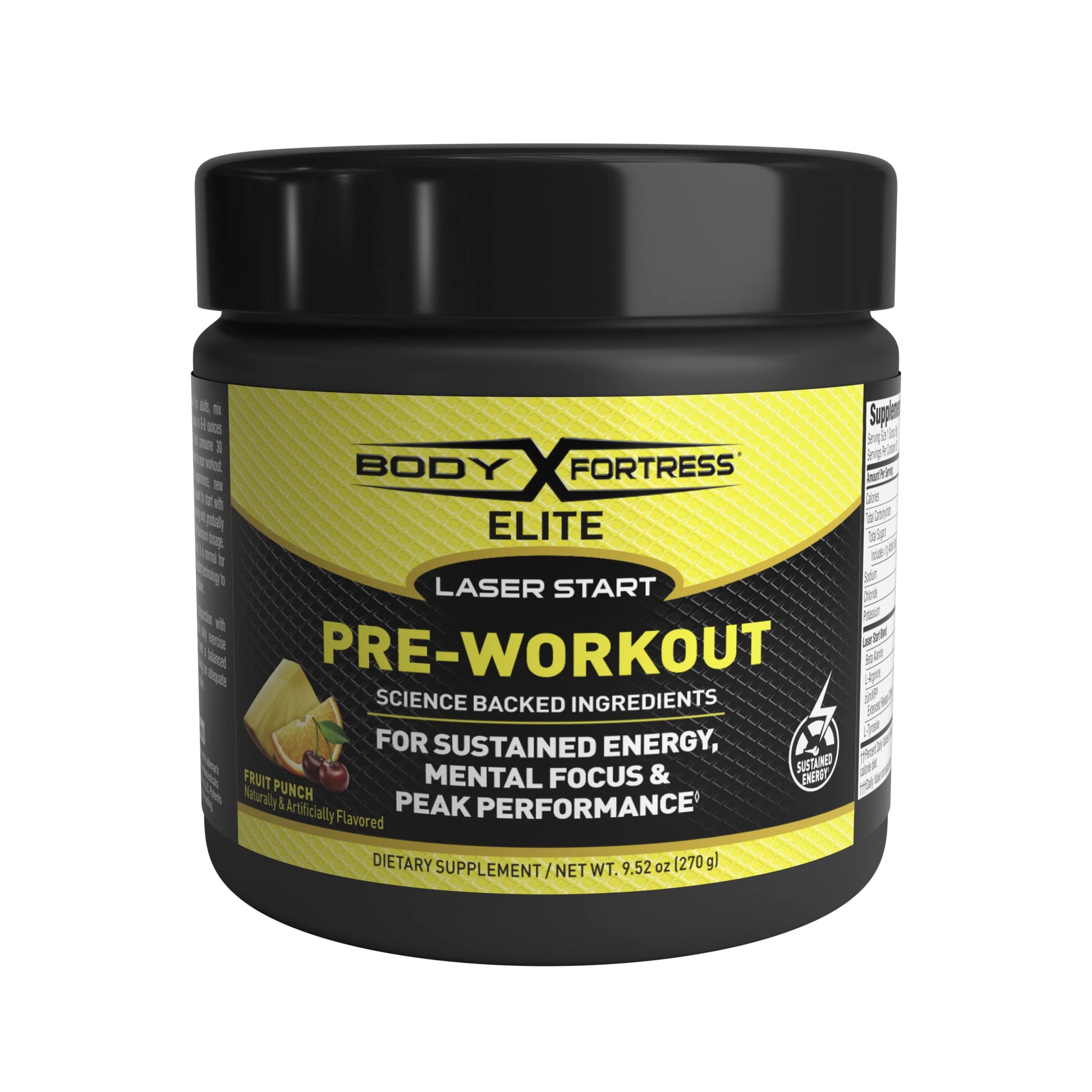 Body Fortress Elite Laser Start Pre-Workout Powder,ZümXR Caffeine for Sustained Energy