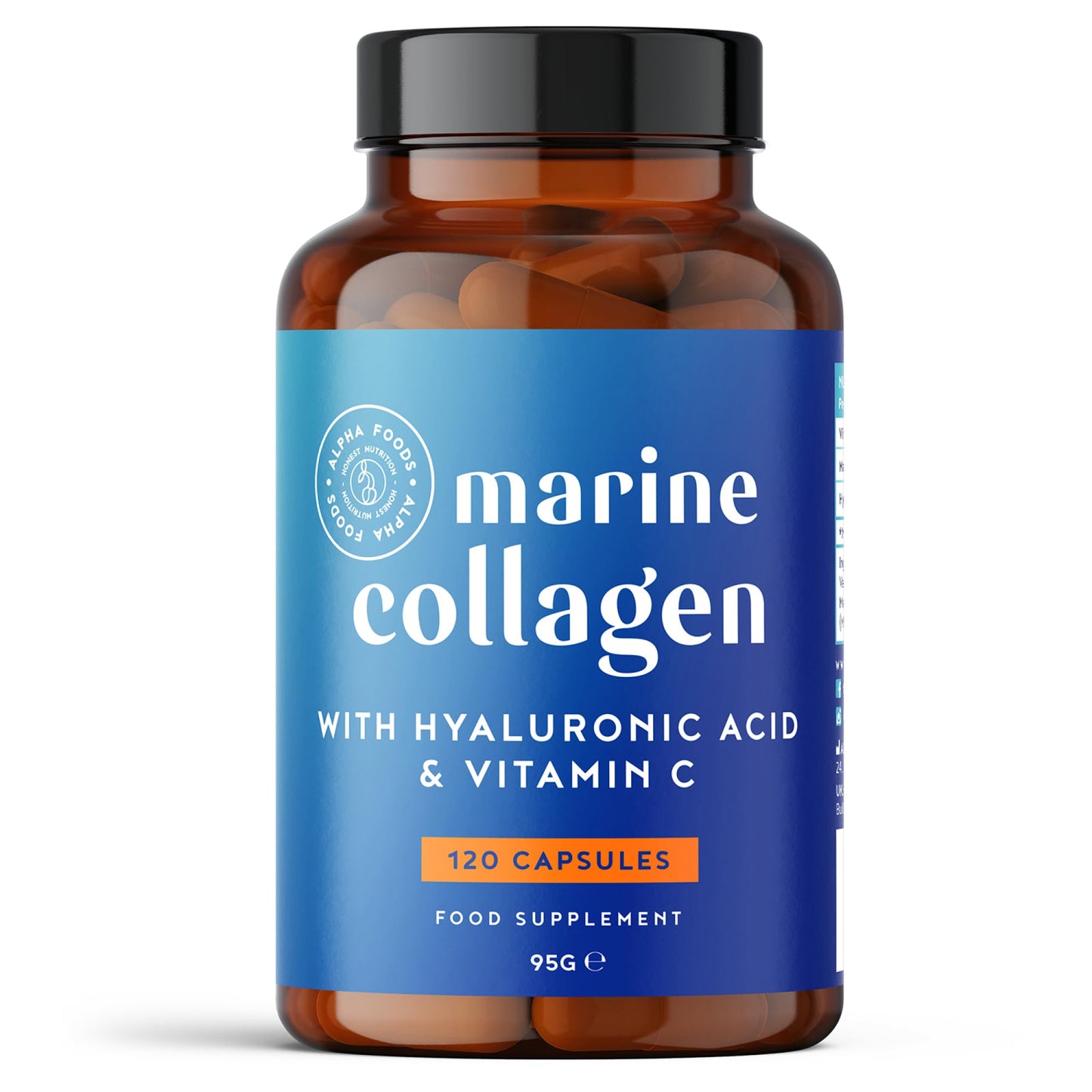 Marine Collagen Capsules 2200mg - Enhanced with Hyaluronic Acid and Vitamin C