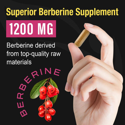 Berberine Supplement 1200mg Berberine HCL - High Bioavailability Microbeadlet