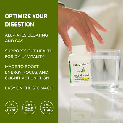 BiOptimizers MassZymes - Complete Digestive Enzymes Supplement for Gut