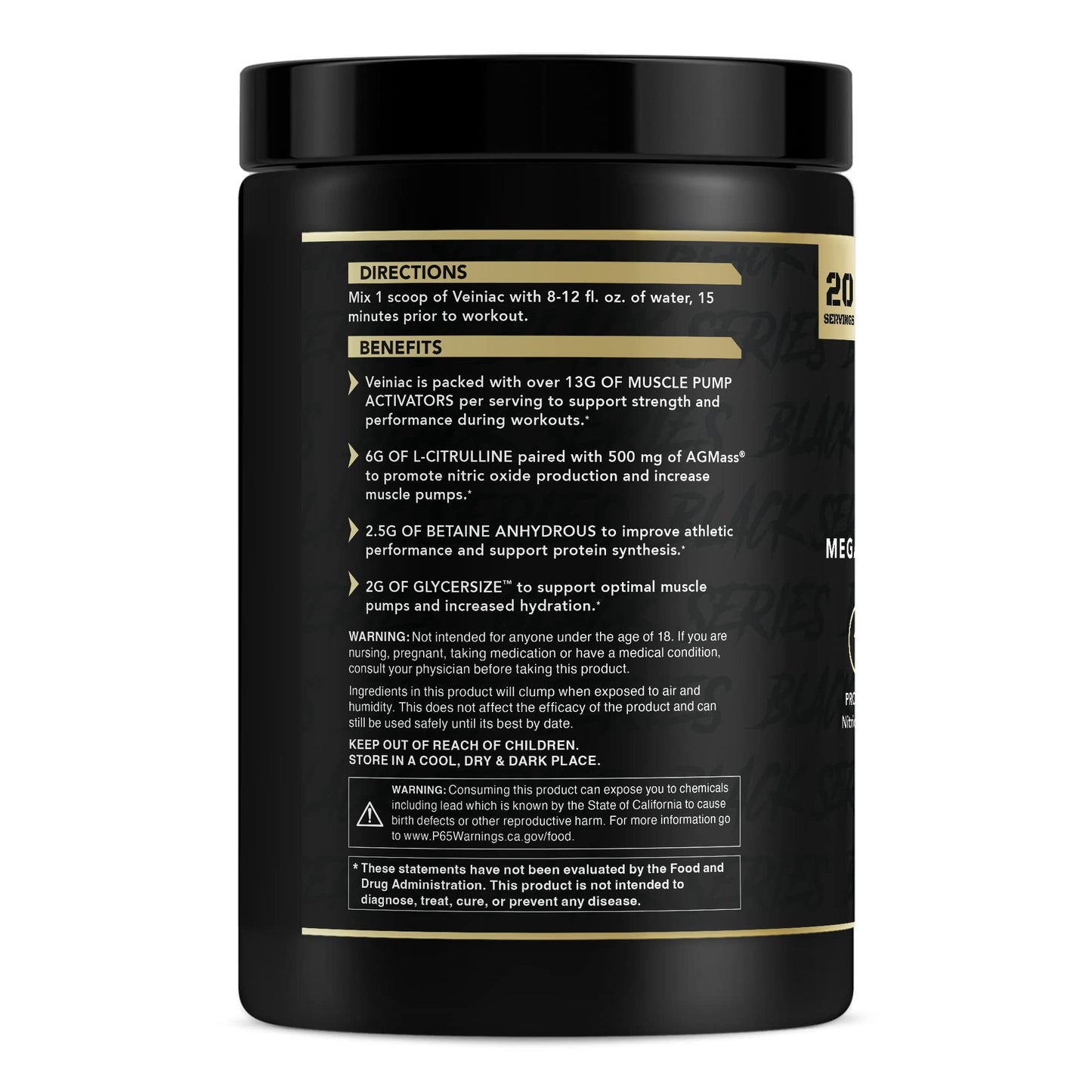 Anabolic Warfare Veiniac Muscle Pump Activator Supplement Stimulant Free Pre-Workout with L-Citrulline, Betaine Anhydrous, & Added AGMass™, Increases Nitric Oxide*, Fruit Punch 20 Servings