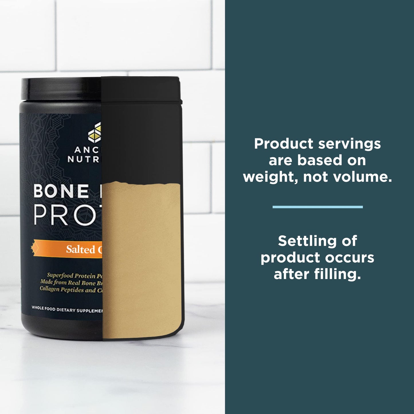 Ancient Nutrition Bone Broth Protein Powder, Salted Caramel, 19g Protein per Serving