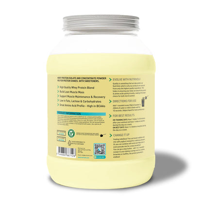 NutriVolv Whey Protein Isolate & Concentrate Powder | Vanilla Flavour 900g | 30 Servings