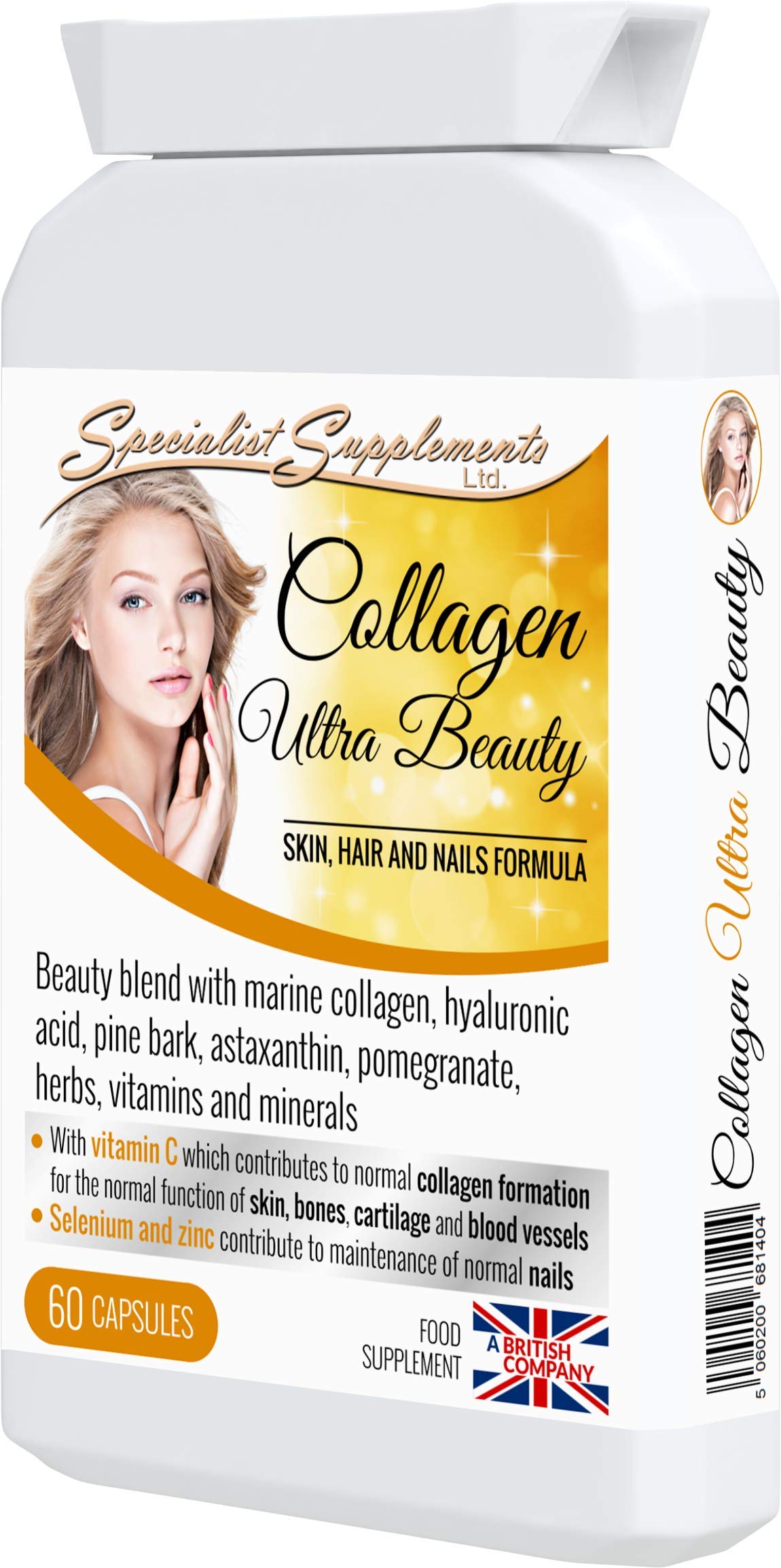 Specialist Supplements Collagen Ultra Beauty Marine Collagen, Hyaluronic Acid, Vitamin, Mineral