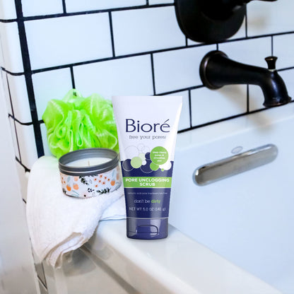 Bioré Pore Unclogging Scrub, Removes Excess Dirt and Oils, Face Scrub, with Salicylic Acid