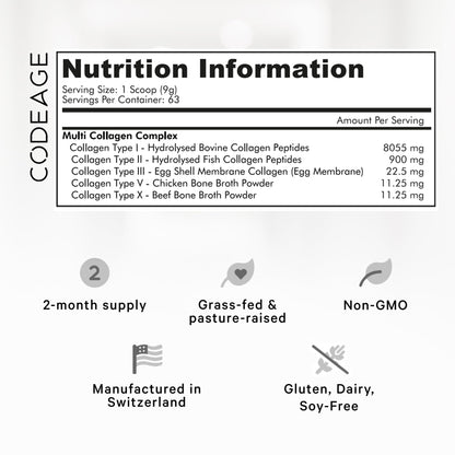 Codeage Multi Collagen Protein Powder Peptides, 2-Month Supply, Hydrolyzed, Type I, II, III, V, X Grass Fed