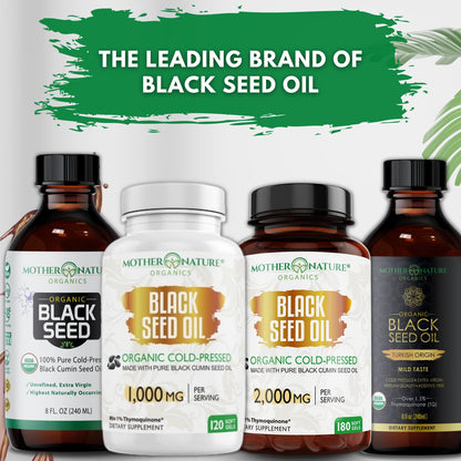 Black Seed Oil Capsules - 120 Count (Organic, Non-GMO Liquid) Premium Cold Pressed