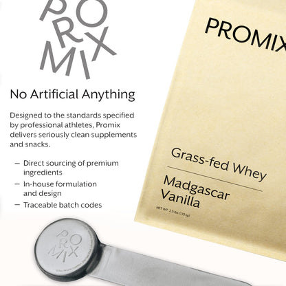 Promix Whey Protein Powder, Vanilla - 2.5lb Bulk - Grass-Fed & 100% All Natural