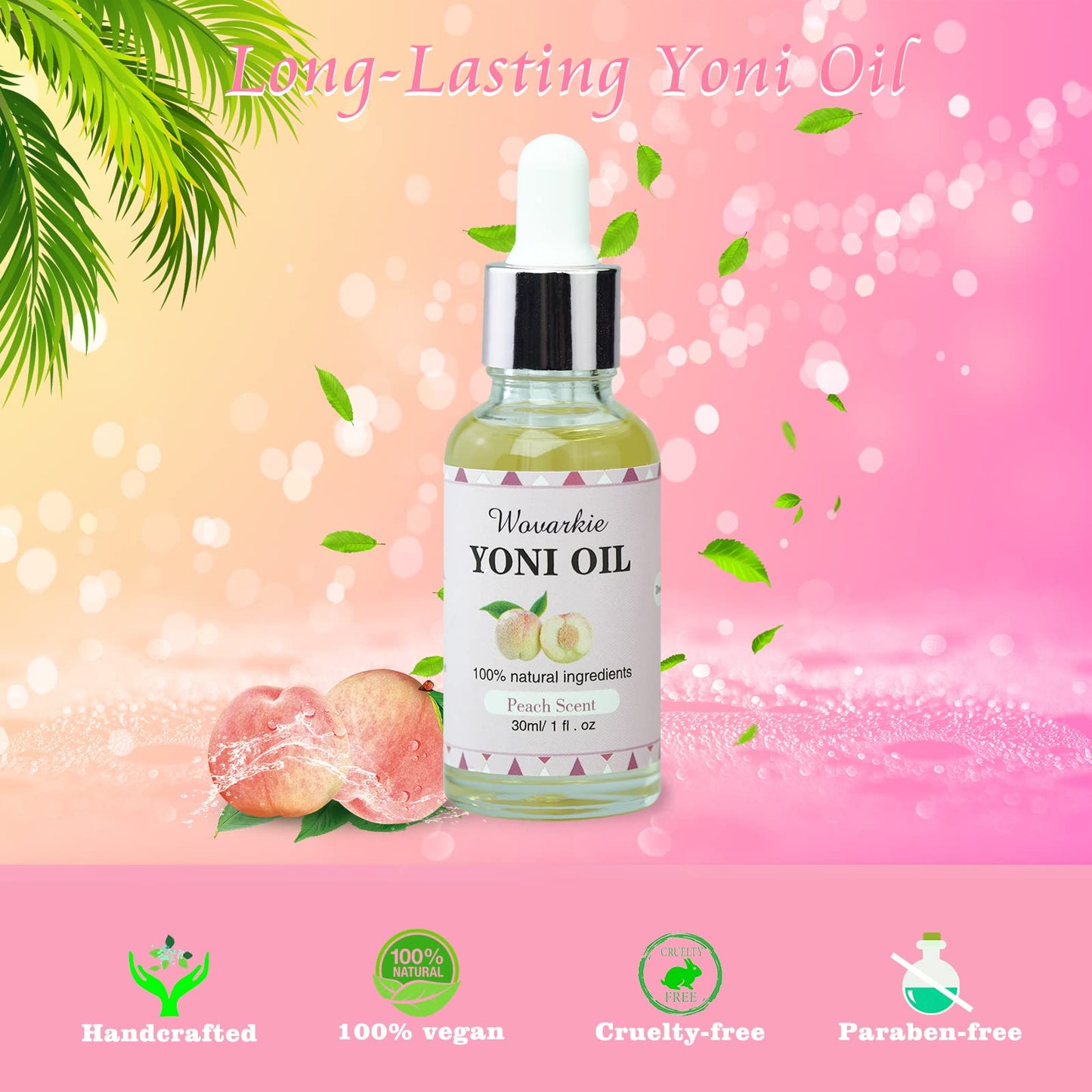 2 Packs Yoni Oil for Women, 1 fl oz/30 ml Feminine Oil Intimate Deodorant for Women, Eliminates Odor