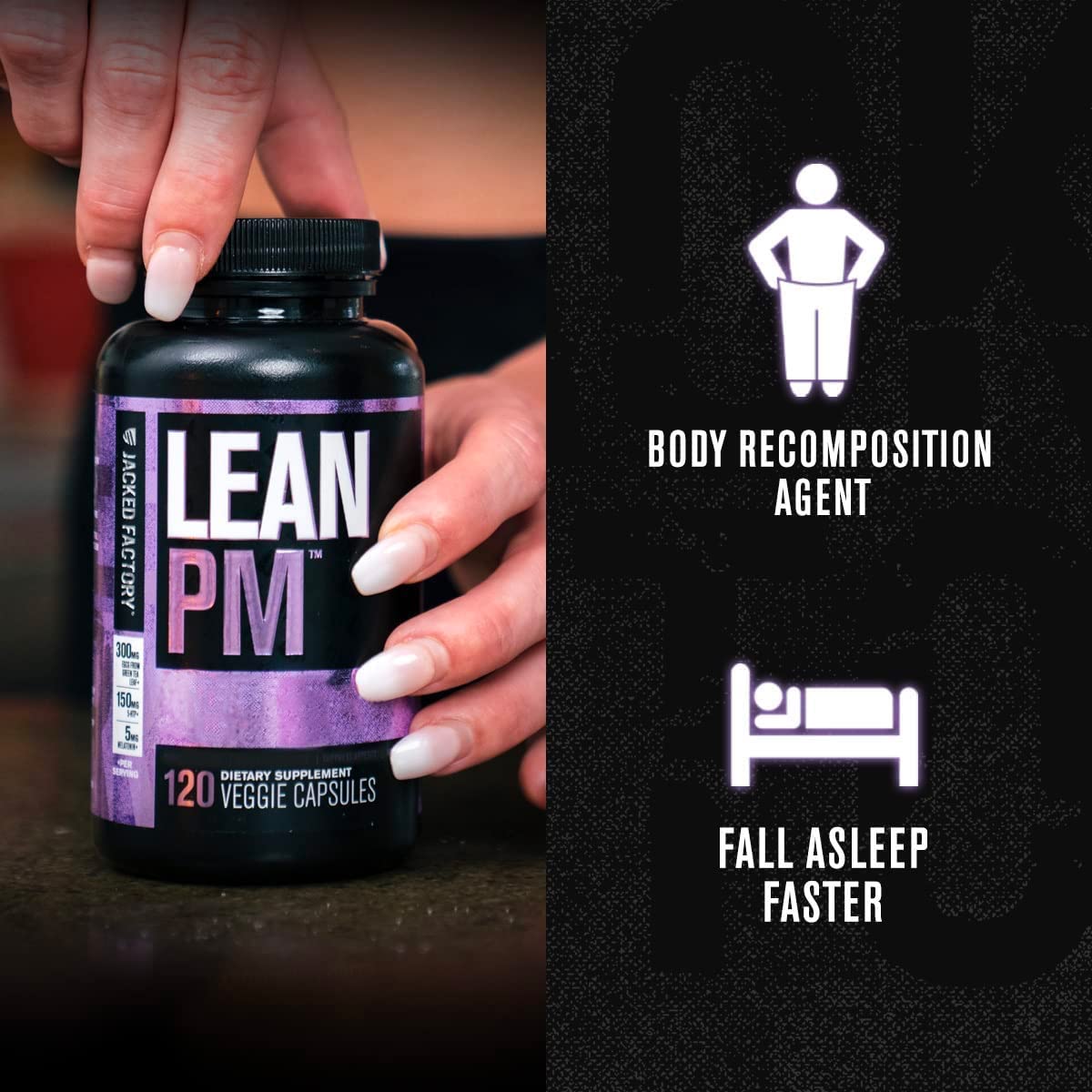 Jacked Factory Lean PM Night Time Body Support and Sleep Aid Supplement - Sleep Sup