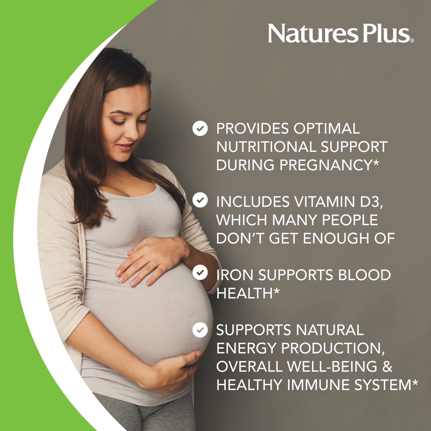 NaturesPlus Ultra Prenatal Multivitamin - 800 mcg Folate, 90 Vegetarian Tablets - Prenatal Supplement