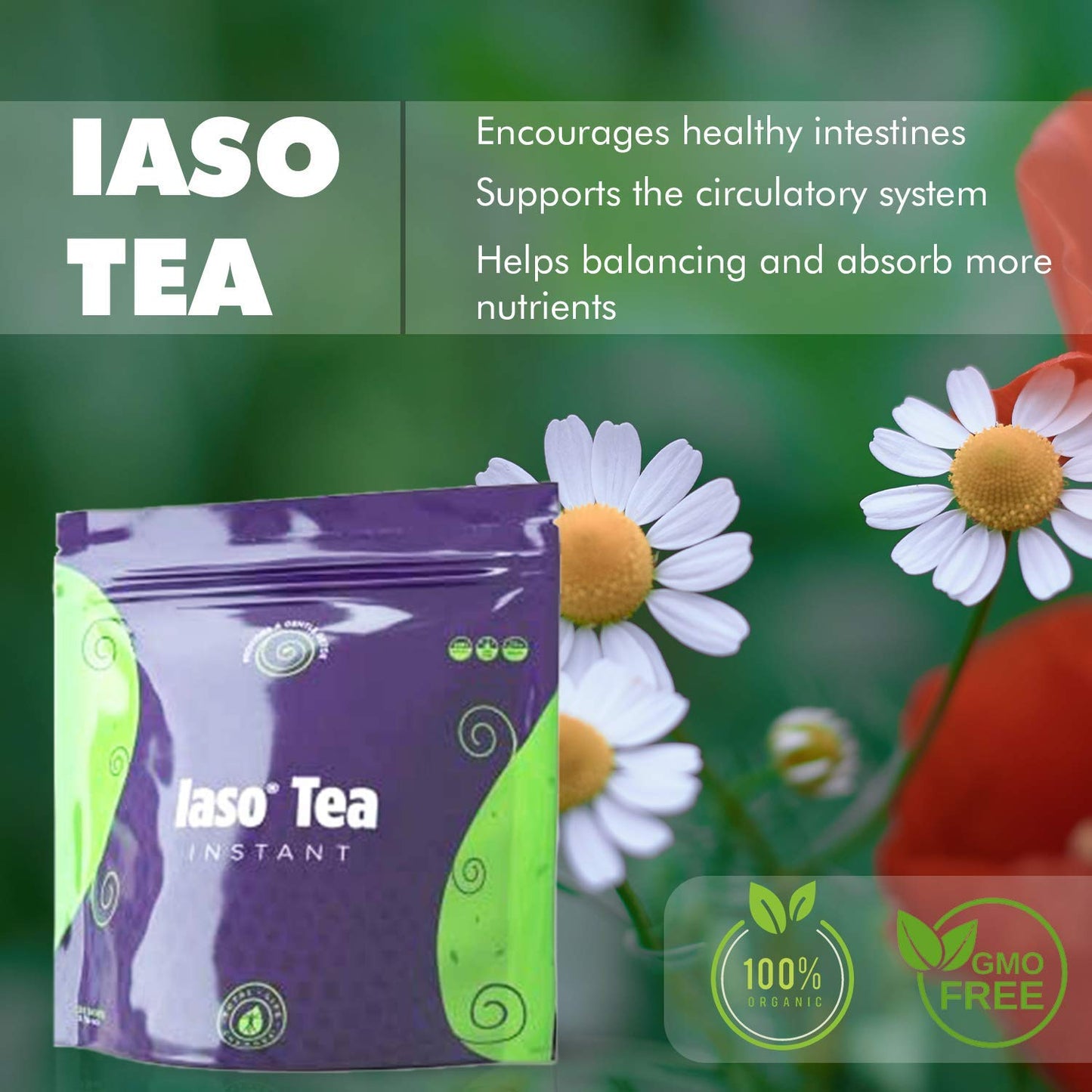 TLC Total Life Changes IASO Natural Detox Instant Herbal Tea - Expiration Date on the Top