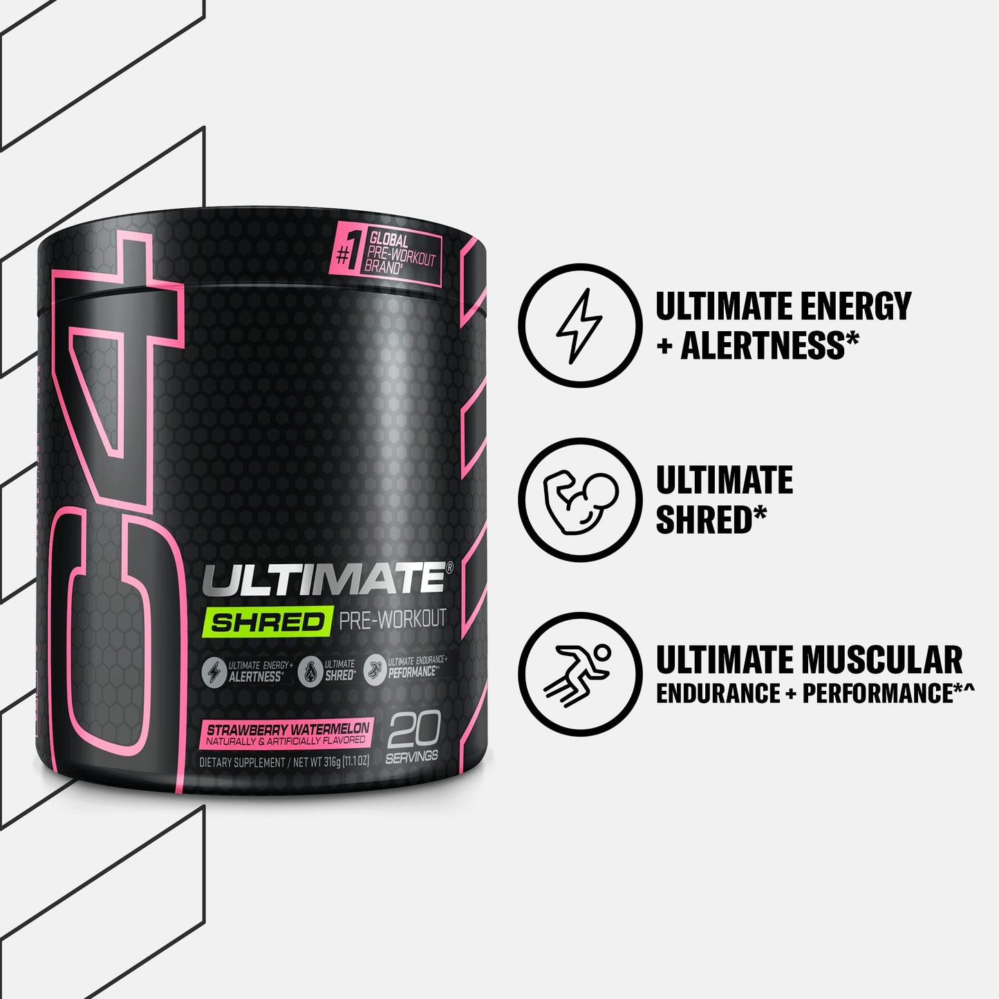 Cellucor C4 Ultimate Shred Pre Workout Powder for Men & Women, Weight Loss Supplement