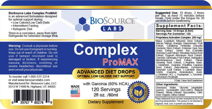 BioSource Labs Complex ProMAX Premium Diet Drops (1 x 2 oz Bottle)