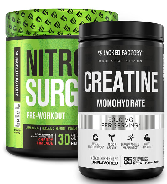 Nitrosurge Pre-Workout & Creatine Monohydrate - Pre Workout Powder With Creatine