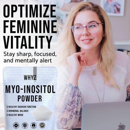 Myo-Inositol Powder 8oz, Natural Myo Inositol Supplement for Ovarian Support