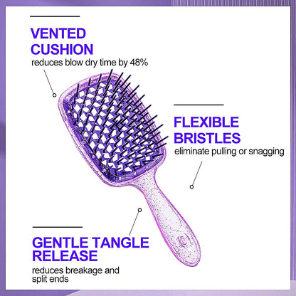 Wet & Dry Vented Detangling Hair Brush, Cherry Blossom