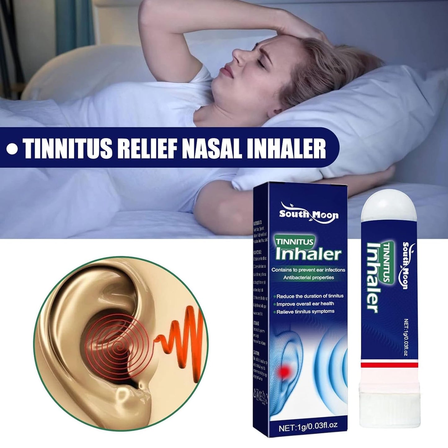 3/5/8PCS Echo Ease Tinnitus Inhaler, Tinnitus Relief for Ringing Ears Device, Auricalm Tinnitus