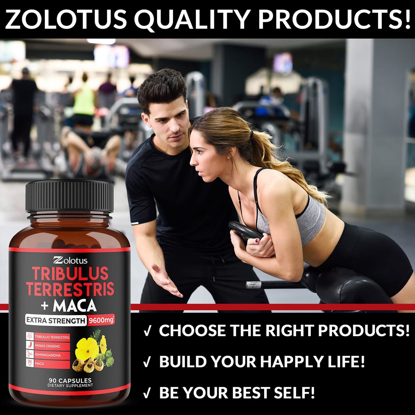 Zolotus Premium Tribulus Terrestris Capsules - 9600mg Per Serving - Combined