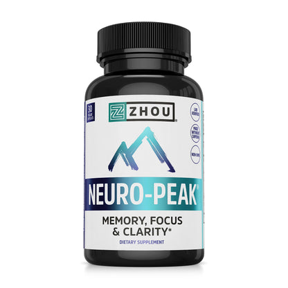 Zhou Neuro Peak Brain Support Supplement | Memory, Focus & Clarity Formula | DMAE