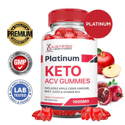 (2 Pack) Platinum Keto ACV Gummies Advanced Formula 1000MG Platinum Keto Gummies