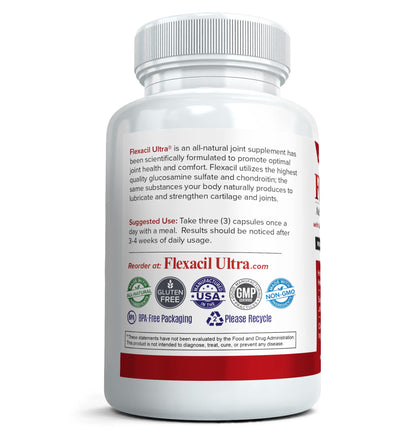 Flexacil Ultra (3 Bottles) Maximum Strength Joint Health & Support Supplement | Glucosami