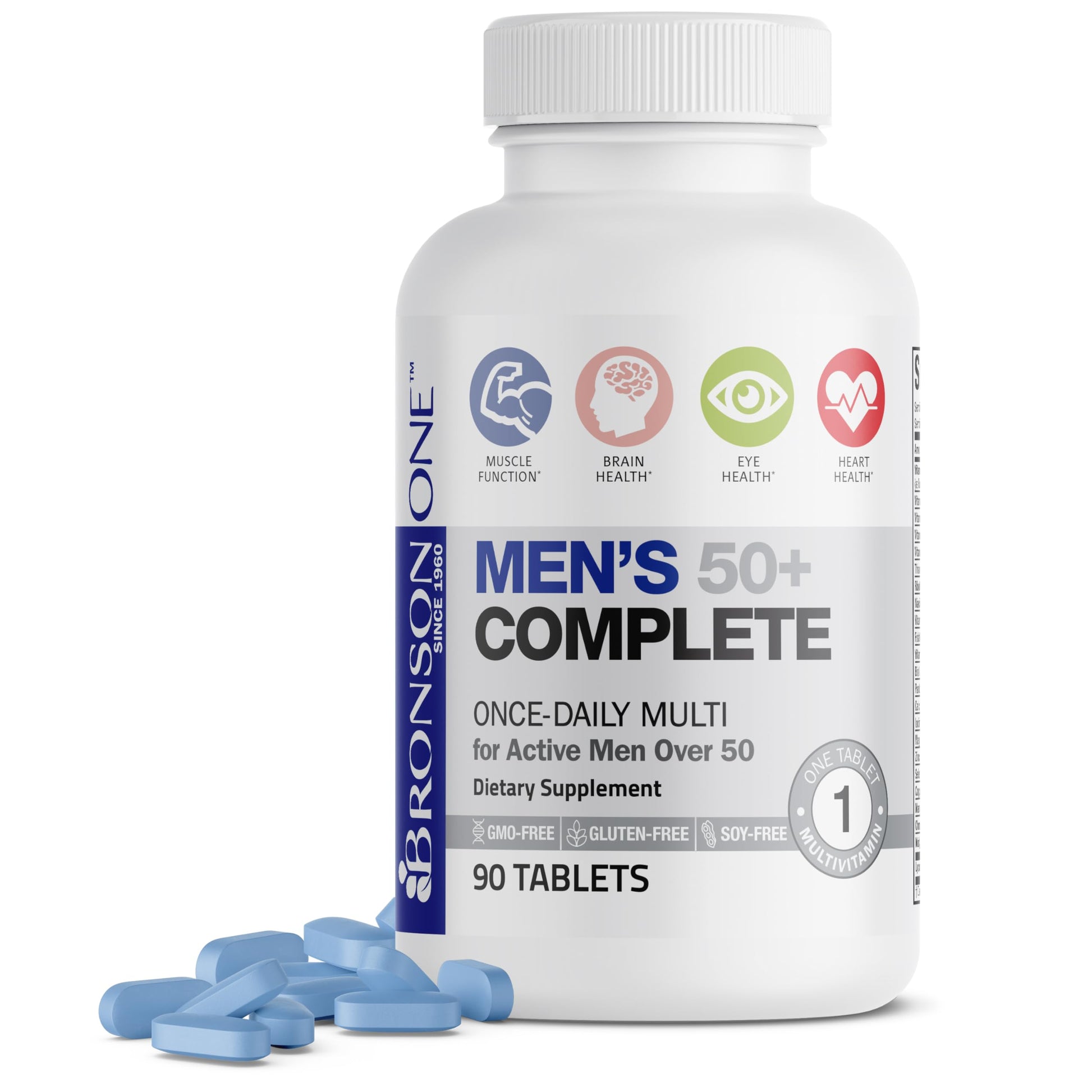 Bronson ONE Daily Mens 50+ Complete Multivitamin Multimineral, 90 Tablets