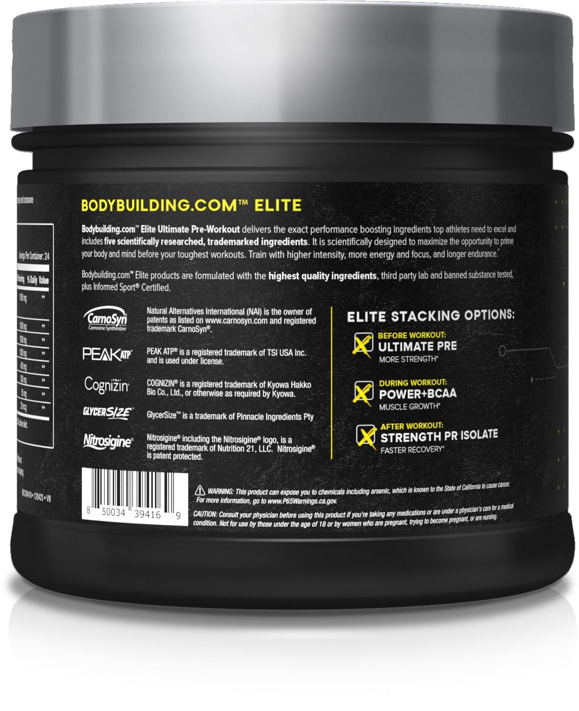 B BODYBUILDING.COM Elite Ultimate PRE Blue Slushie