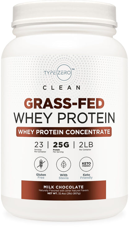 Type Zero Grass Fed Whey Protein Concentrate Powder (Chocolate, 2LBS) - Gluten Free