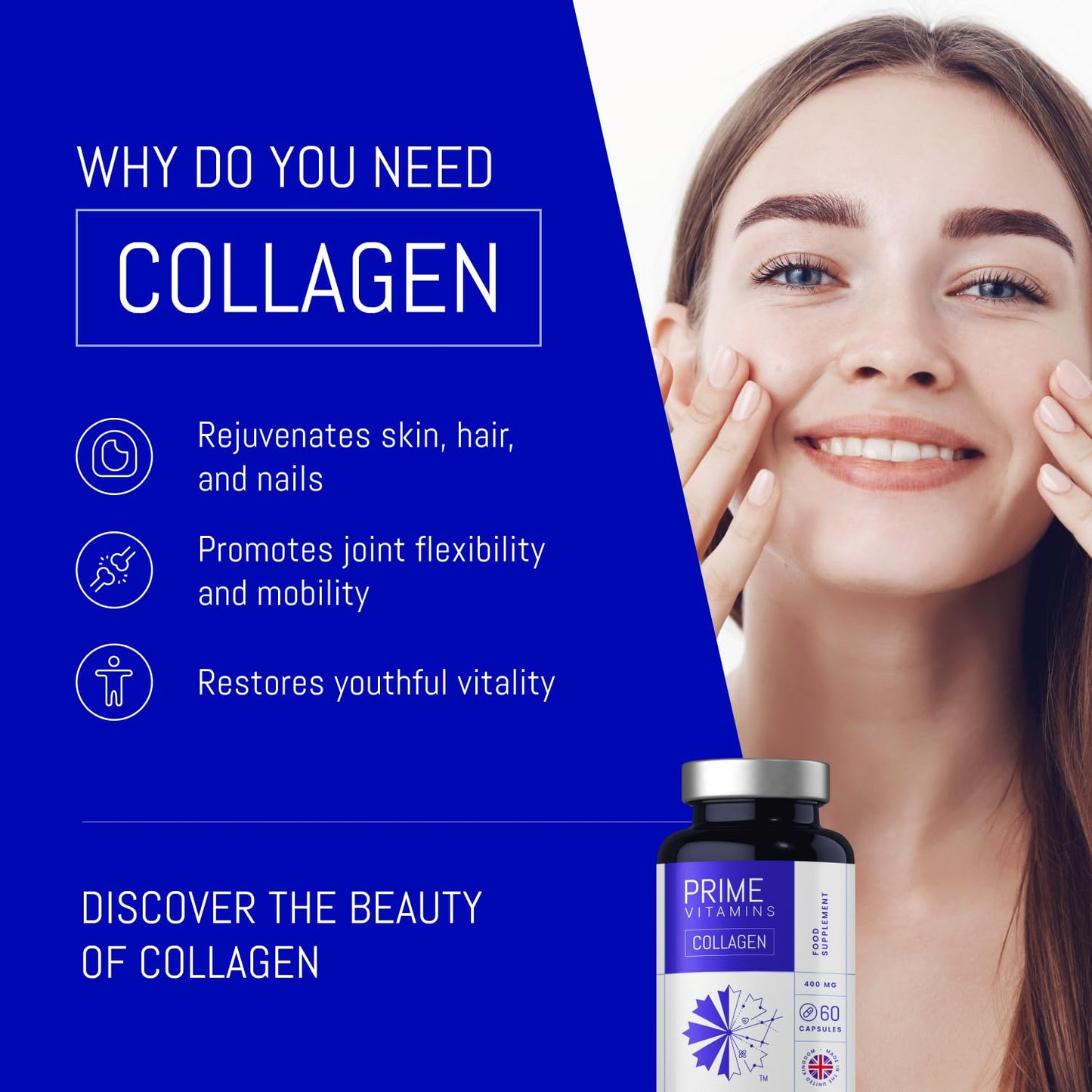 Marine Collagen 400mg | Hydrolysed Collagen Supplements for Women & Men