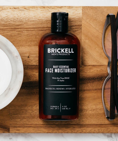 Brickell Men's Daily Essential Face Moisturizer for Men, Natural and Organic Fast-Absorbing