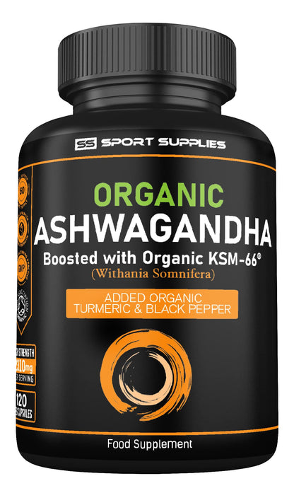 Organic Ashwagandha Capsules 1200mg Boosted with 100mg of Organic KSM-66 