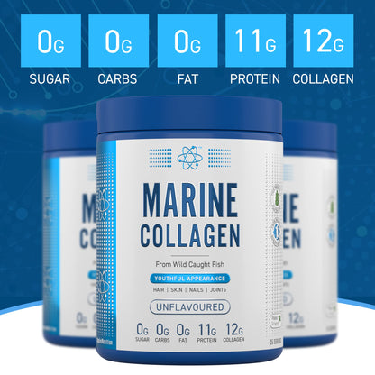 Applied Nutrition Marine Collagen Powder - Hydrolysed Collagen Protein, Healthy Skin, Hair, Nails