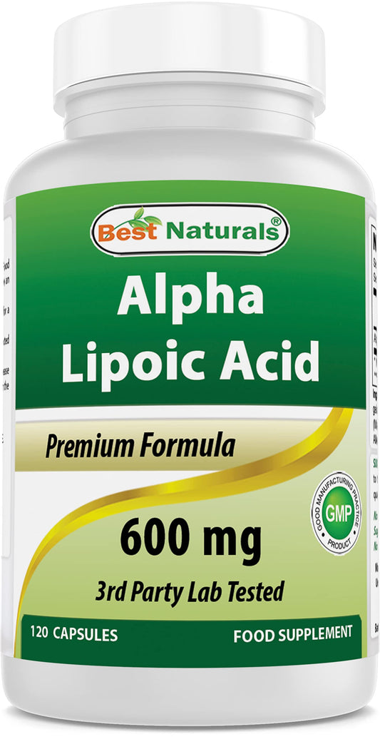 Best Naturals Alpha Liopic Acid 600 mg 120 Count - ALA Alpha Lipoic Acid Powerful 