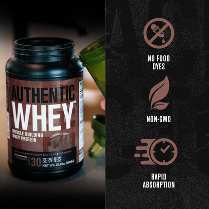 Jacked Factory Authentic Whey Muscle Building Whey Protein Powder - Low Carb