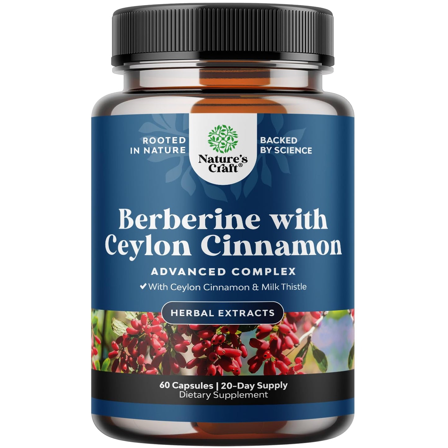 Balancing Berberine Plus 1200mg Per Serving Complex - Antioxidant Berberine with Ceylon