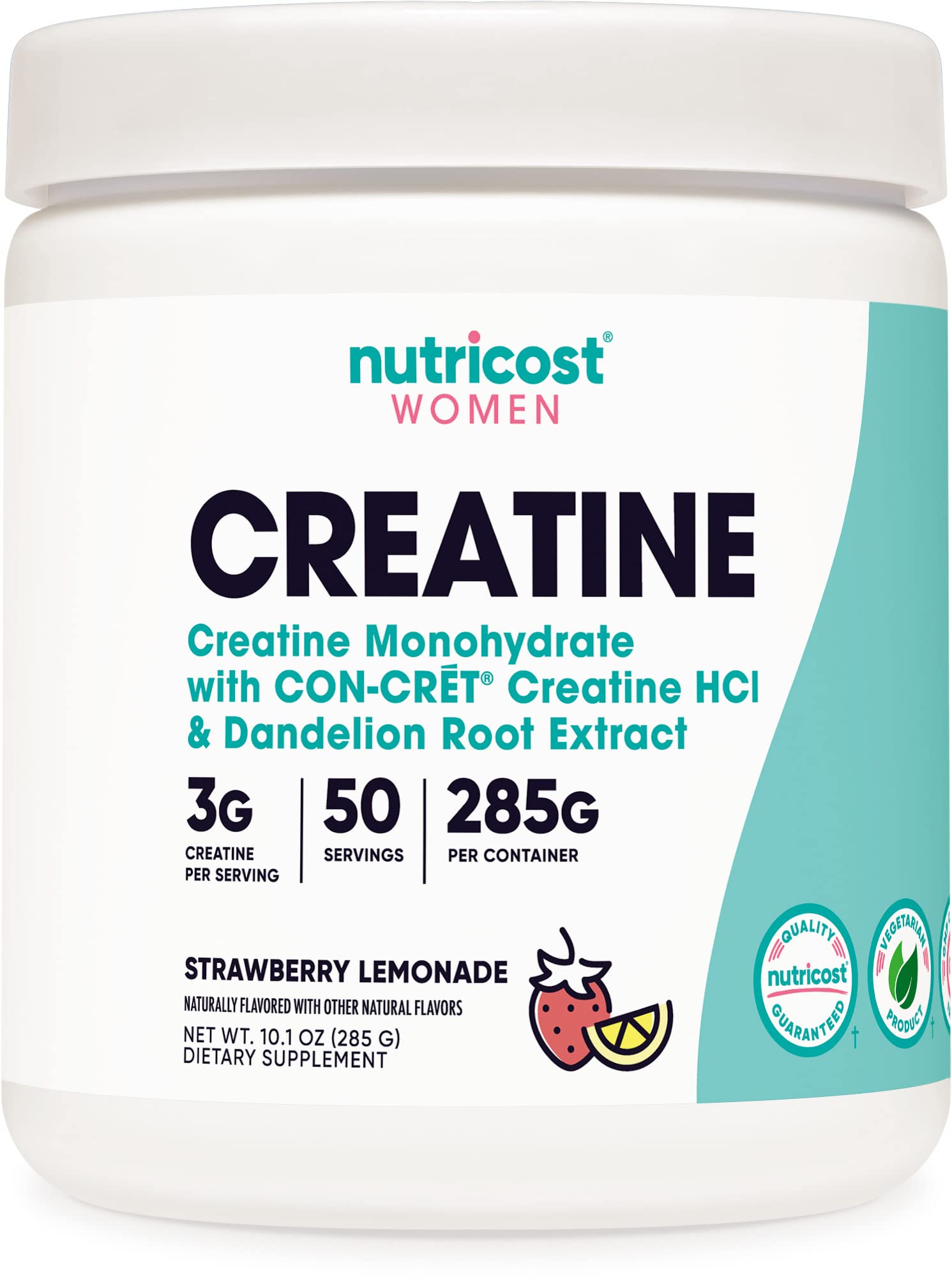 Nutricost Creatine Monohydrate Powder for Women, Micronized, Strawberry Lemonade