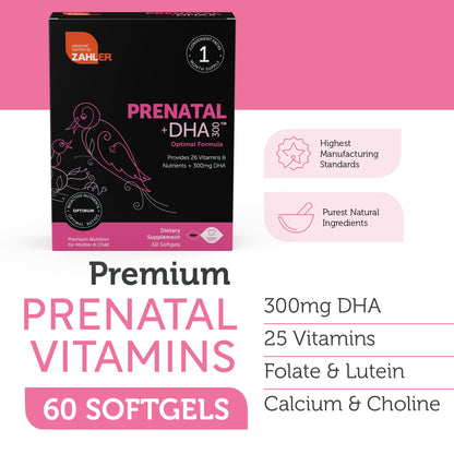 Zahler Prenatal Vitamin with DHA & Folate - DHA Supplements & Prenatal Multivitamin