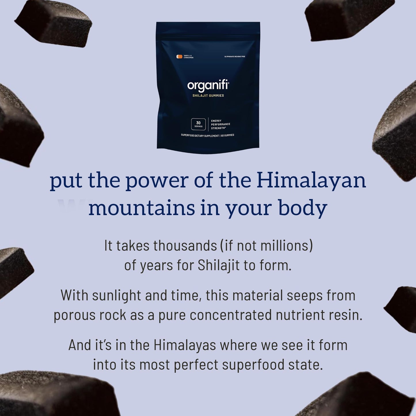 Organifi - Shilajit Gummies - Supports Natural Energy and Strength - Vanilla Cinnamon