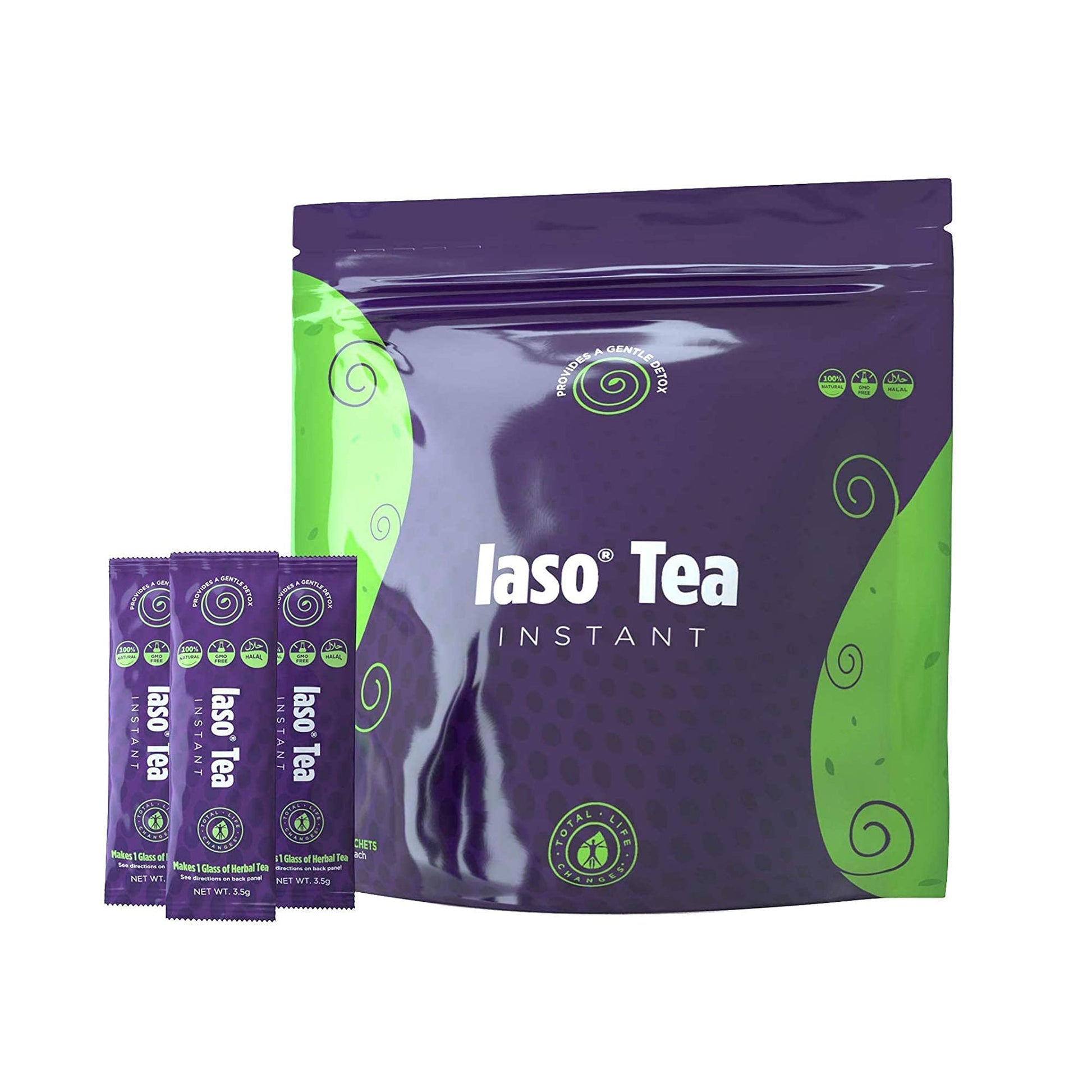 TLC Total Life Changes IASO Natural Detox Instant Herbal Tea - Expiration Date on the Top 