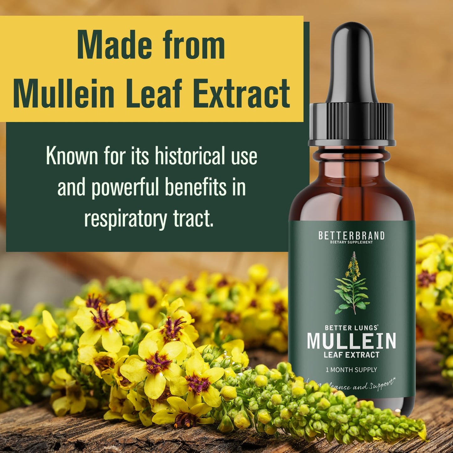 Betterbrand BetterLungs Mullein Leaf Extract - 1 Month Supply