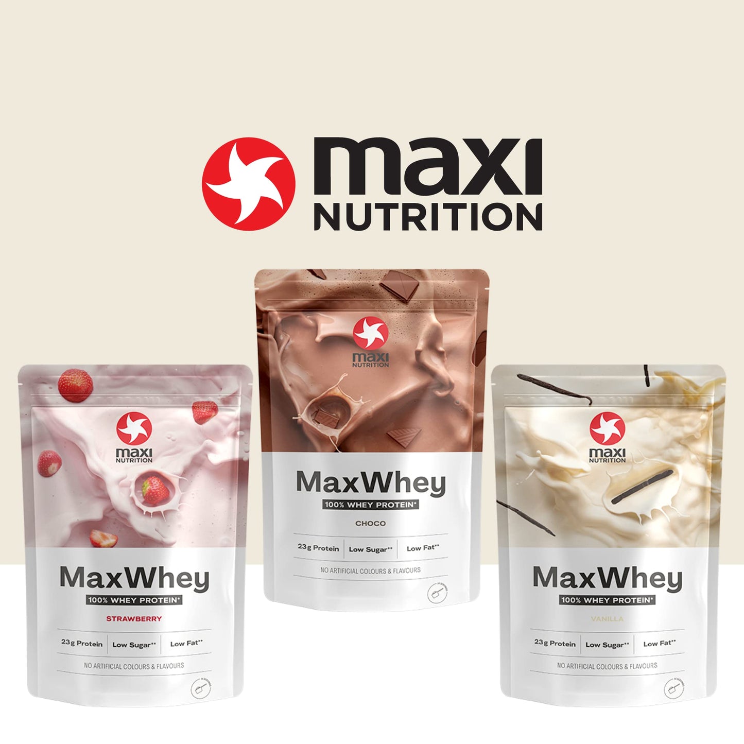 MaxiNutrition - MaxWhey - Whey Protein Powder Strawberry - Low-Fat - Low Sugar