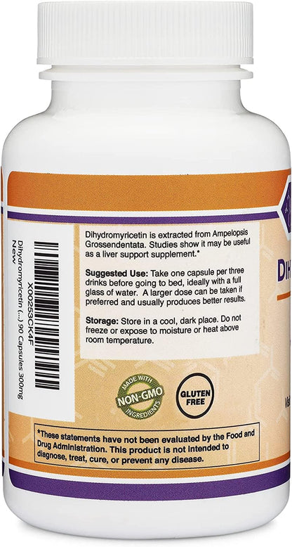 Dihydromyricetin (DHM) 50 Capsules, 300mg, Liver Support Supplement (Third Party