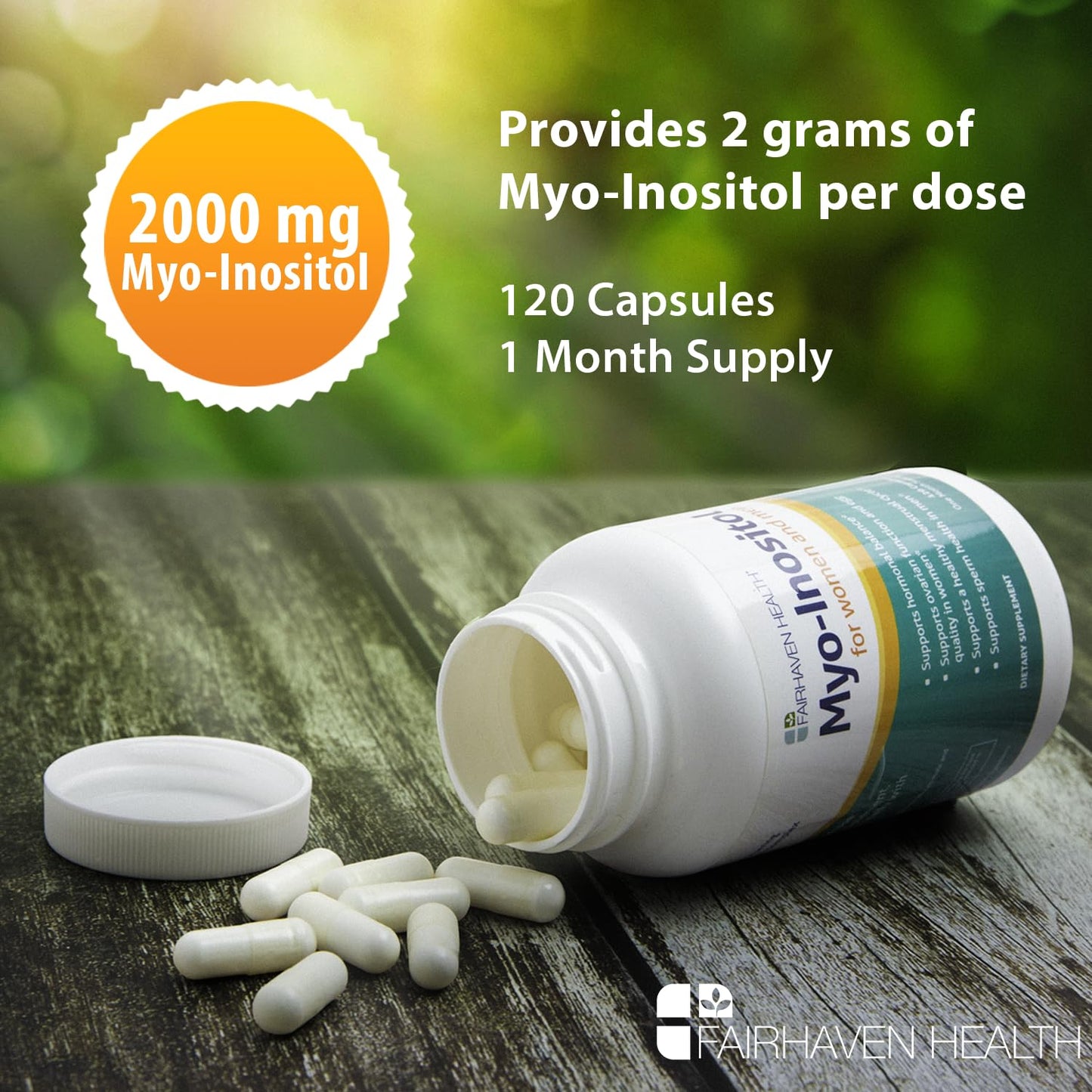 Fairhaven Health Myo-Inositol Supplement 2000mg | Male and Female Fertility Supplement