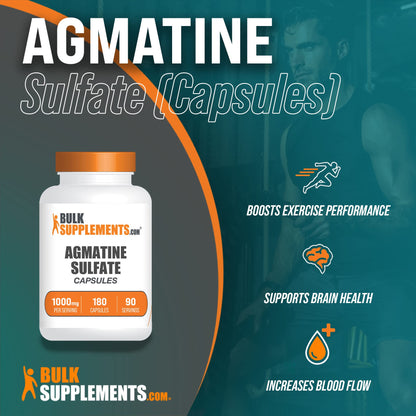 BULKSUPPLEMENTS.COM Agmatine Sulfate Capsules - Supplement for Nitric Oxide